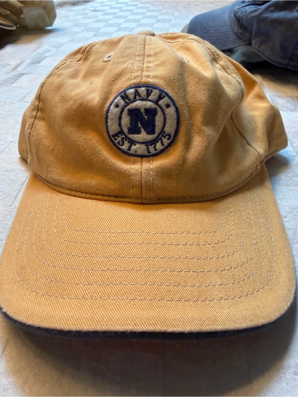 Ladies Navy Patch Baseball Cap - Tan